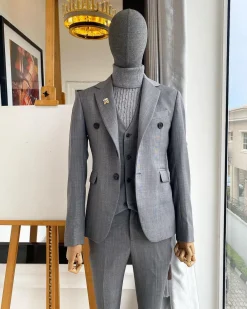 An Irish Grey Nobility Fabric – “Board Room” 2 Button Smart Causal Suit