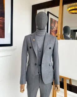 An Irish Grey Nobility Fabric – “Board Room” 2 Button Smart Causal Suit