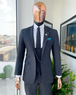 An Iron Grey – Jorgecarli super 140’s- “Board Room” notch lapel suit