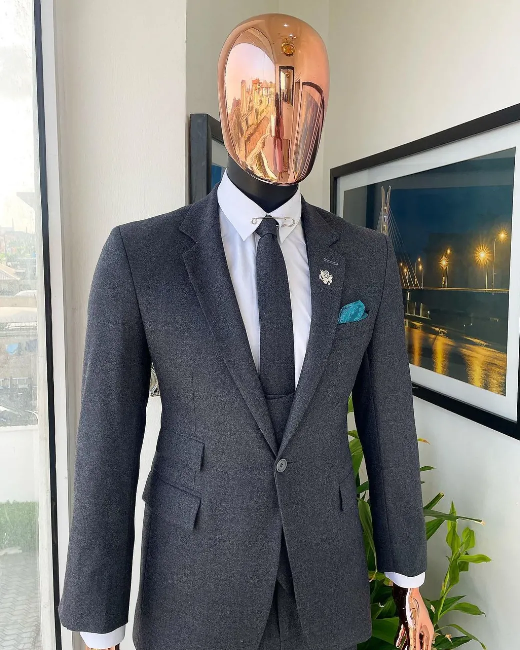 An Iron Grey – Jorgecarli super 140’s- “Board Room” notch lapel suit