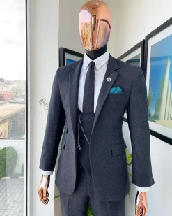 An Iron Grey – Jorgecarli super 140’s- “Board Room” notch lapel suit