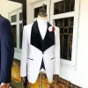 An Ivory White, Black Velvet Lapel tuxedo Suit