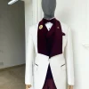 An Ivory white floral pattern jacquard shawl lapel tuxedo suit