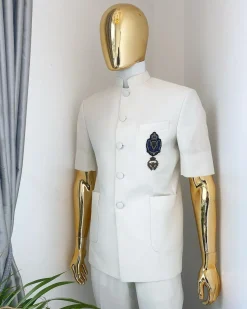 An Ivory White “French” Safari Suit
