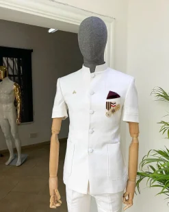 An Ivory White “French” Safari Suit.