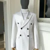 An Ivory White “Hart” Triple Breasted Suit