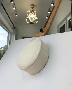 An Ivory White jacquard African Traditional Hat