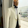 An Ivory White Shawl lapel tuxedo suit