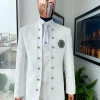 An Ivory white “stratosphere” dispersed pattern jacquard Suit