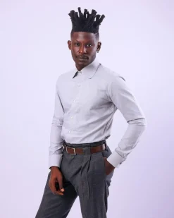 An Oxford Light Grey Business Shirt.