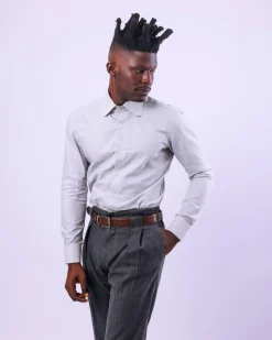 An Oxford Light Grey Business Shirt.