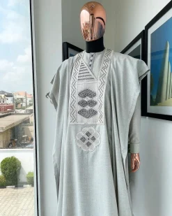 An Pearl Ivory, Lego Broken Pearl Embroidery Design Agbada