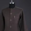 An Uber brown, front flap with connected stars, 3/4 sleeve African senator kaftan native.