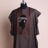 An Umber Brown, virtual reality (meta quest) user embroidery details agbada, 3/4 sleeve kaftan & sokoto