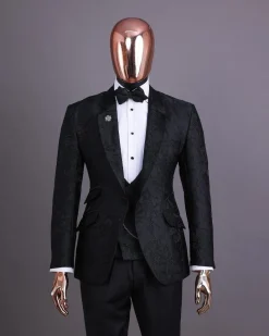 Dispersed Root Floral Black Suit