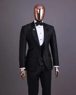 Dispersed Root Floral Black Suit