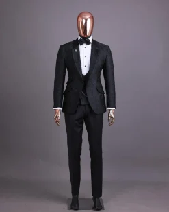 Dispersed Root Floral Black Suit
