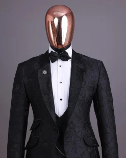 Dispersed Root Floral Black Suit