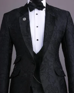 Dispersed Root Floral Black Suit