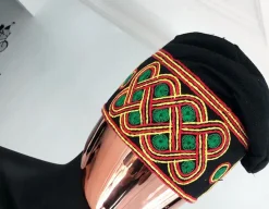 Green, Orange, Red and Yellow Embroidery Yoruba Fila/hat