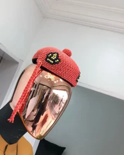 Orange Ibo Traditional Coral Beaded Wedding Royal Hats