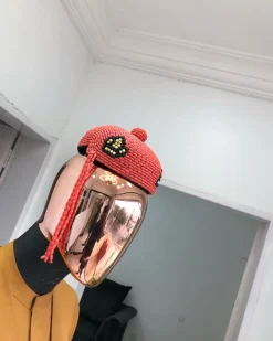 Orange Ibo Traditional Coral Beaded Wedding Royal Hats