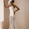 Sweet Heart Neck, Sheer Embellished Lace Tulle Trim Gown/Dress