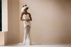 Sweet Heart Neck, Sheer Embellished Lace Tulle Trim Gown/Dress