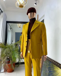 The “ Festac 77” mustard yellow 3 button safari suit