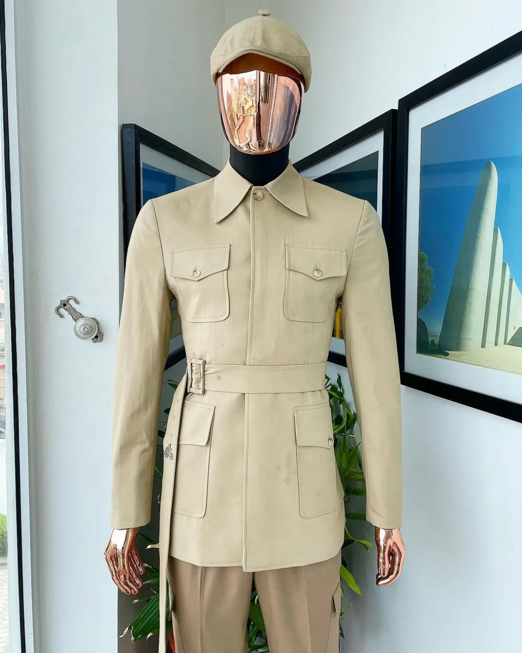 The “battle of Midway” tortilla brown, polished combat chinos suit