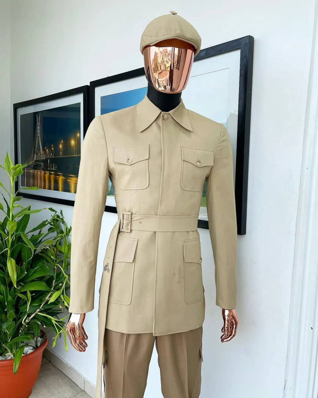 The “battle of Midway” tortilla brown, polished combat chinos suit