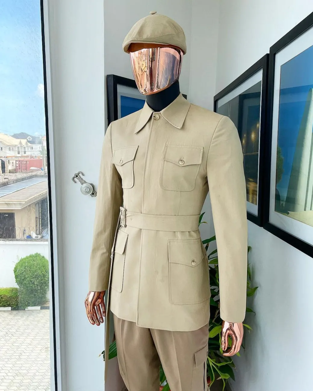 The “battle of Midway” tortilla brown, polished combat chinos suit