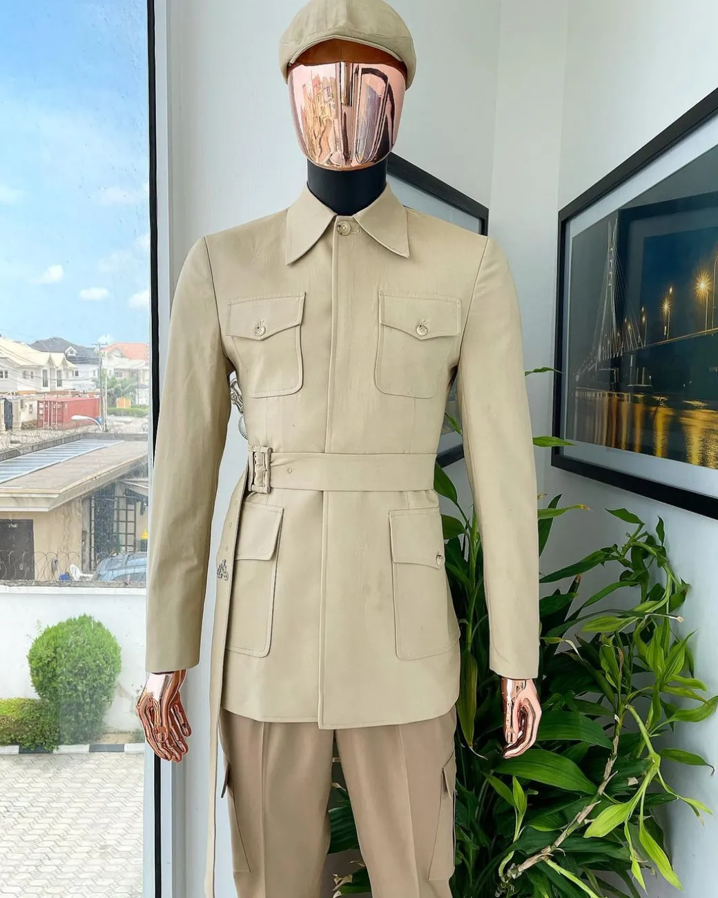 The “battle of Midway” tortilla brown, polished combat chinos suit