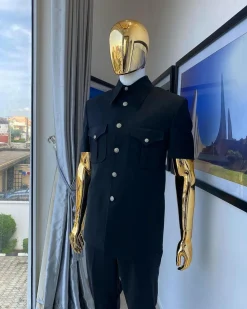 The Black Vintage “Havana” French Safari Suit
