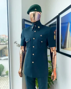 The “coup d’é·tat” Sacramento green vintage “Havana” French safari suit