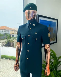 The “coup d’é·tat” Sacramento green vintage “Havana” French safari suit