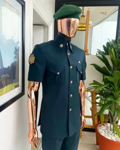 The “coup d’é·tat” Sacramento green vintage “Havana” French safari suit