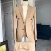 The “Diego Maradona” monochrome Champagne Gold peak lapel business suit