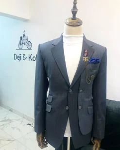 The Grey Pinstripe “Catch Me If You Can” notch lapel