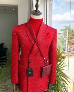 The “Kremlin – Red Square” Monochrome jacquard double breasted Suit.