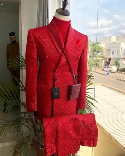 The “Kremlin – Red Square” Monochrome jacquard double breasted Suit.
