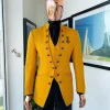 The “Monaco” honey yellow, single button front cut layered suit