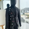 The Monochrome “okorodudu” mikado satin charcoal black notch lapel suit