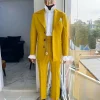 The Reloaded “ Festac 77” Mustard Yellow 3 Horn Button Safari Suit