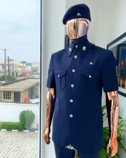The reloaded midnight blue vintage “Havana” French safari suit