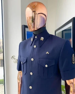 The reloaded midnight blue vintage “Havana” French safari suit