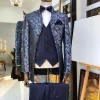 The Reloaded “Mungo Park” blue jacquard tuxedo Suit