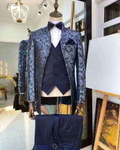 The Reloaded “Mungo Park” blue jacquard tuxedo Suit