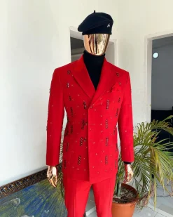 The Reloaded “Sinclair” red monochrome double-breasted suit