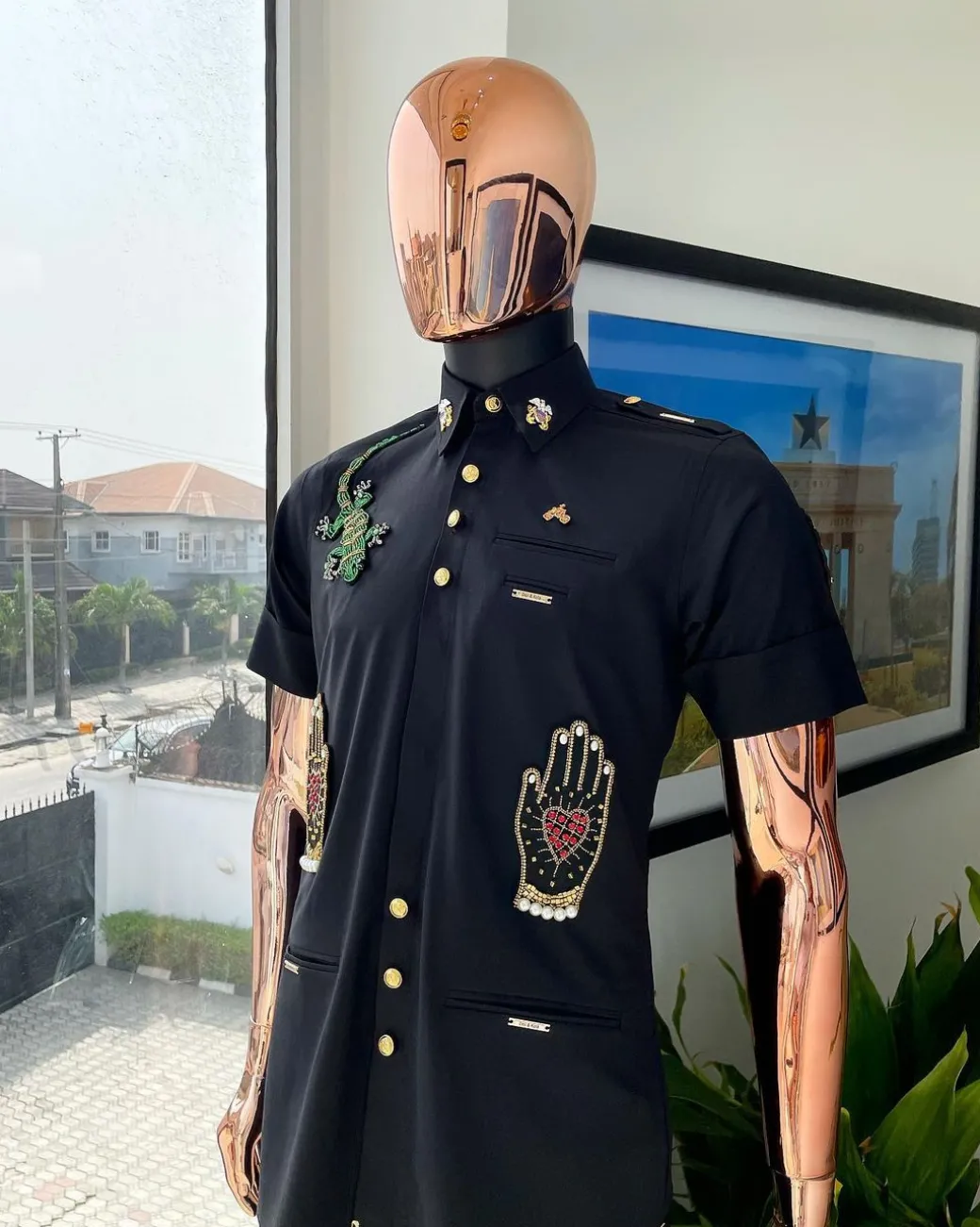 The Reloaded vintage charcoal black “Havana” French safari shirt
